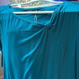 BloomChic Teal Knot Accent Blouse